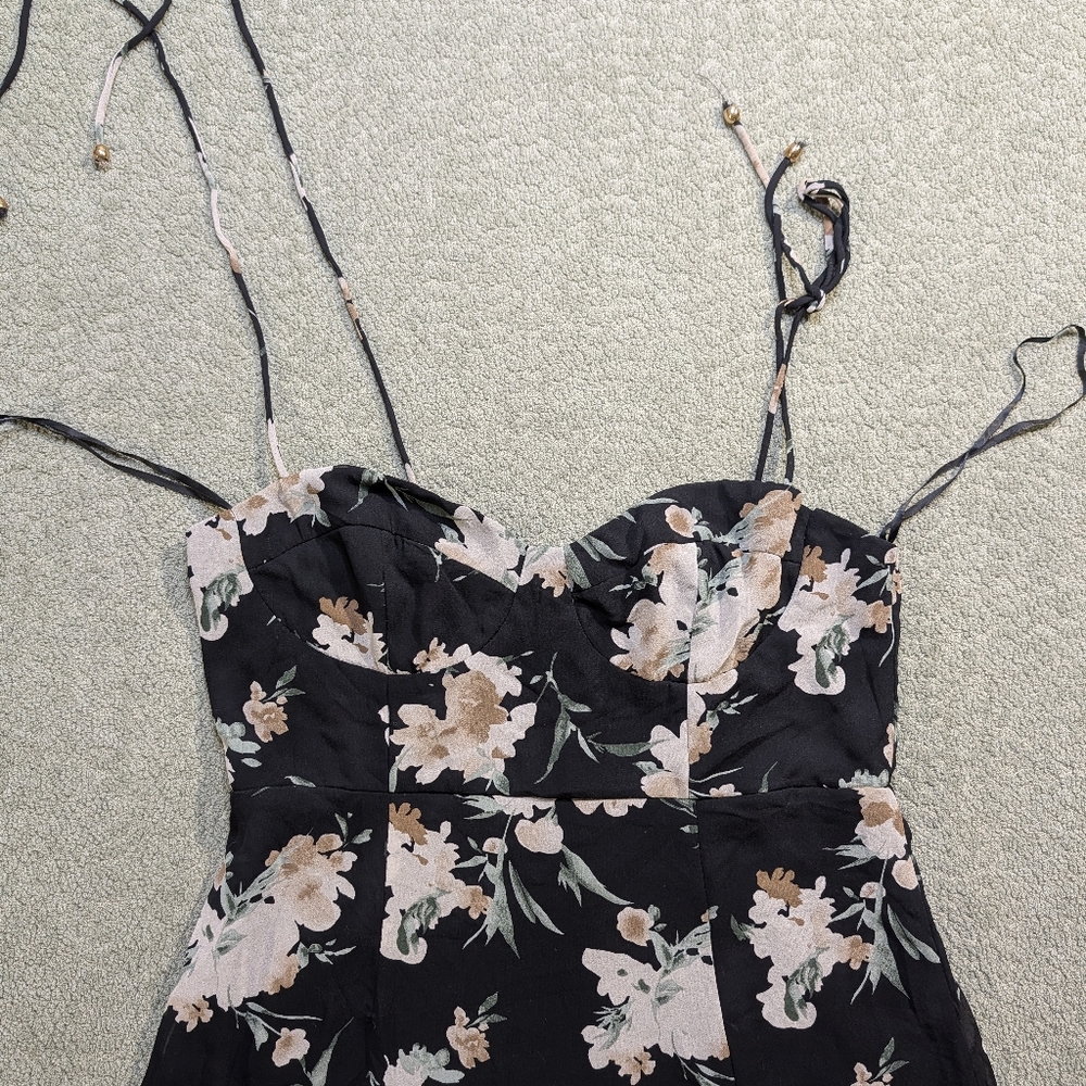 Petal & Pup Black Floral Midi Dress - Picture 16 of 16